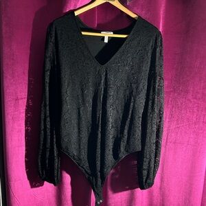 Sofia by Sofia Vergara Black Lace Bodysuit